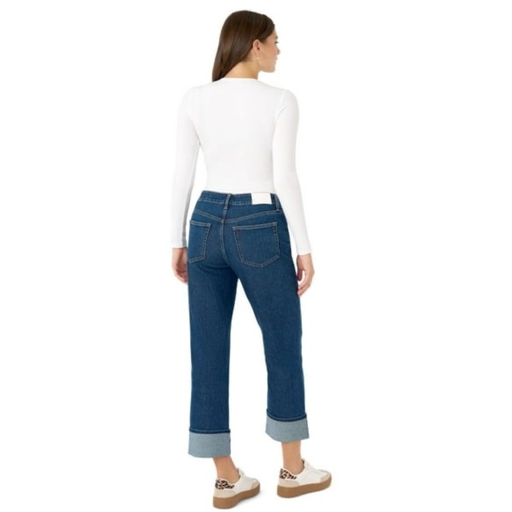 Edited x Hunter McGrady Cropped Wide Leg Jeans | Cuffed Hem | Size 6 - Picture 3 of 8
